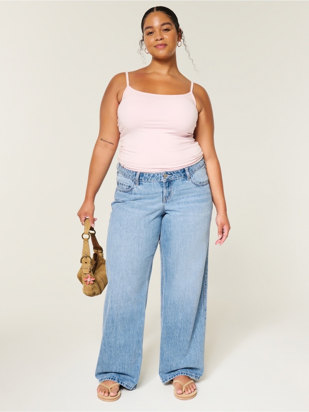 Hollister Low Rise Baggy Light Blue Wash Wide Leg Denim Jeans, Plus Size 20 - Picture 1 of 16